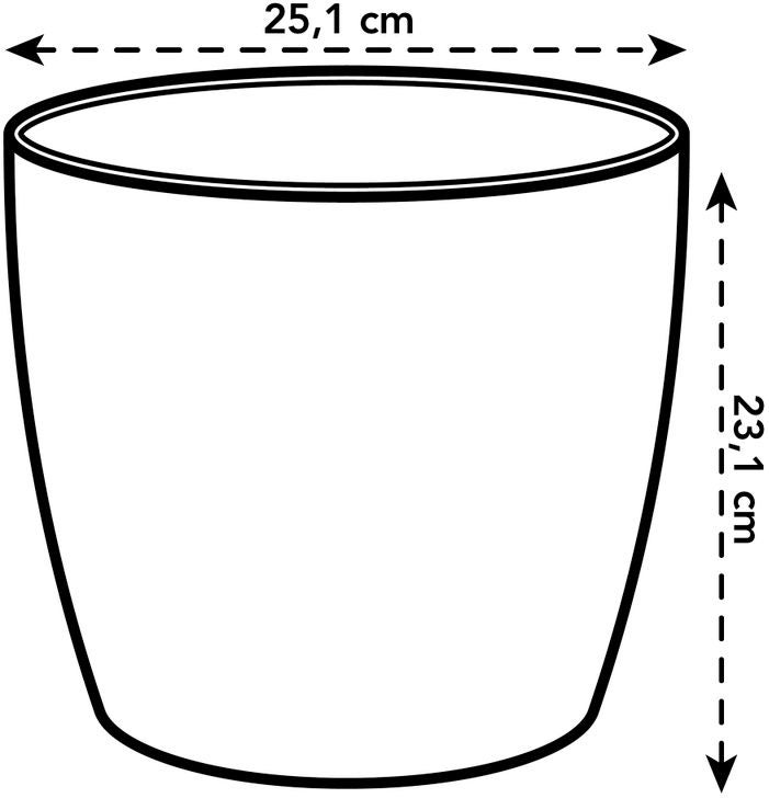 Elho bloempot Brussels antraciet D 24,3 H 23,2 cm