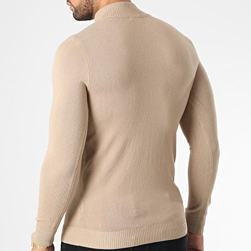 Pull Col Zippé ZW026 Camel Clair