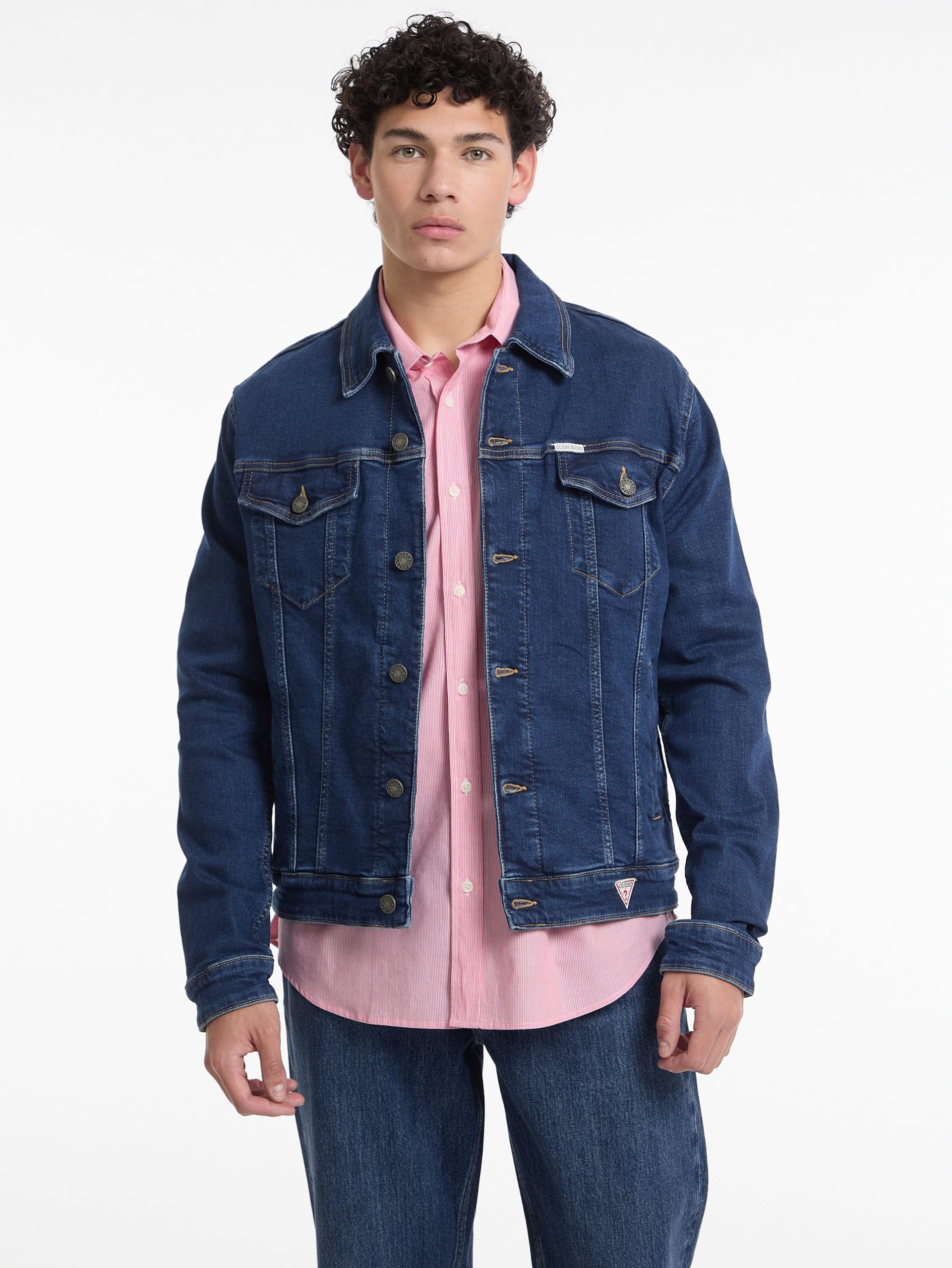 Jaqueta jeans slim estilo trucker