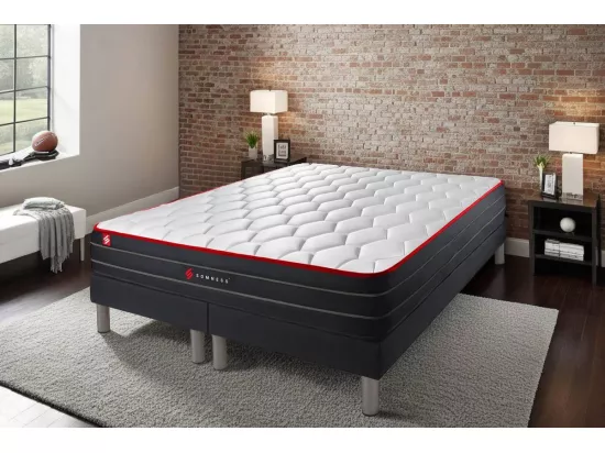 Ensemble double sommier + matelas BOOST ressorts ensachés et mémoire de forme 160x200