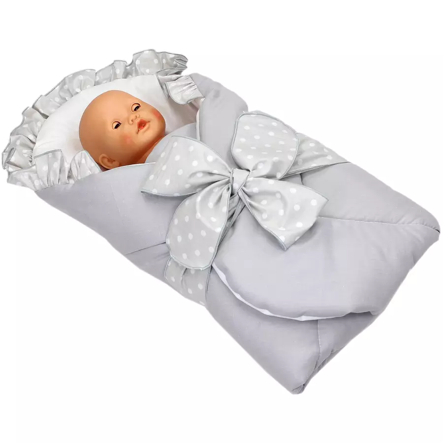 TupTam Unisex Baby Einschlagdecke mit Schleife grau