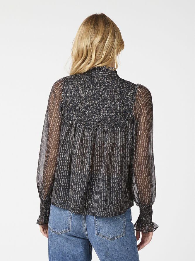Neo Noir Jilliana Print Blouse Navy