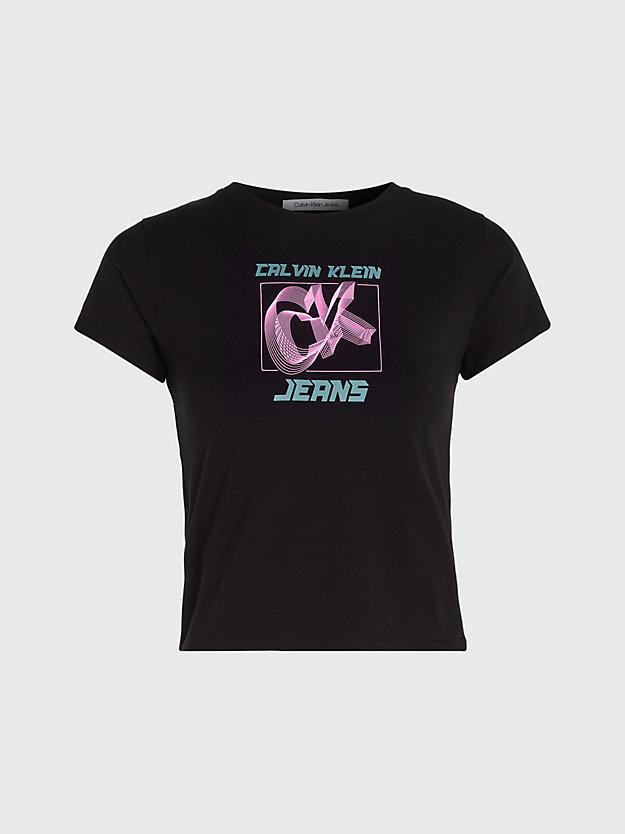Camiseta slim de algodão com logotipo.