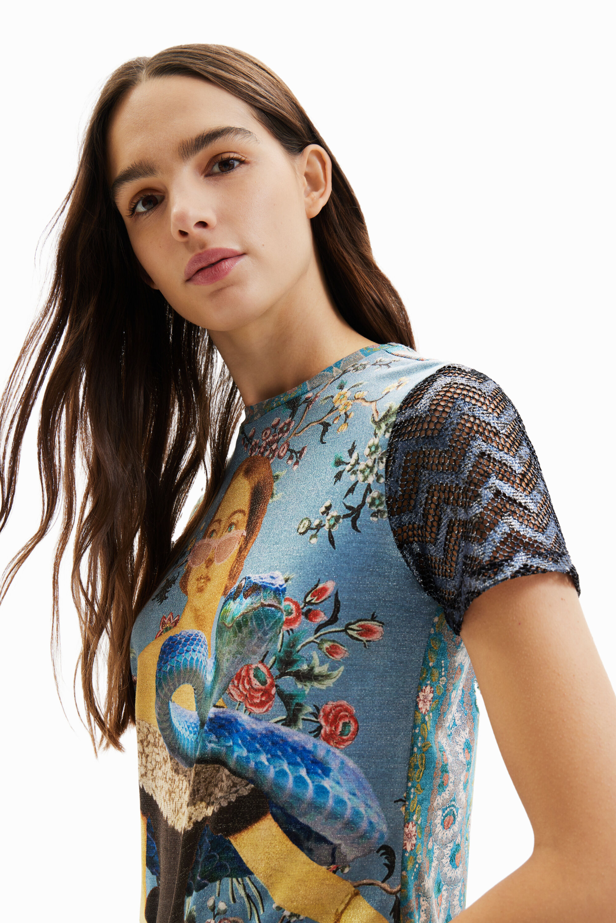 T-shirt collage maille
