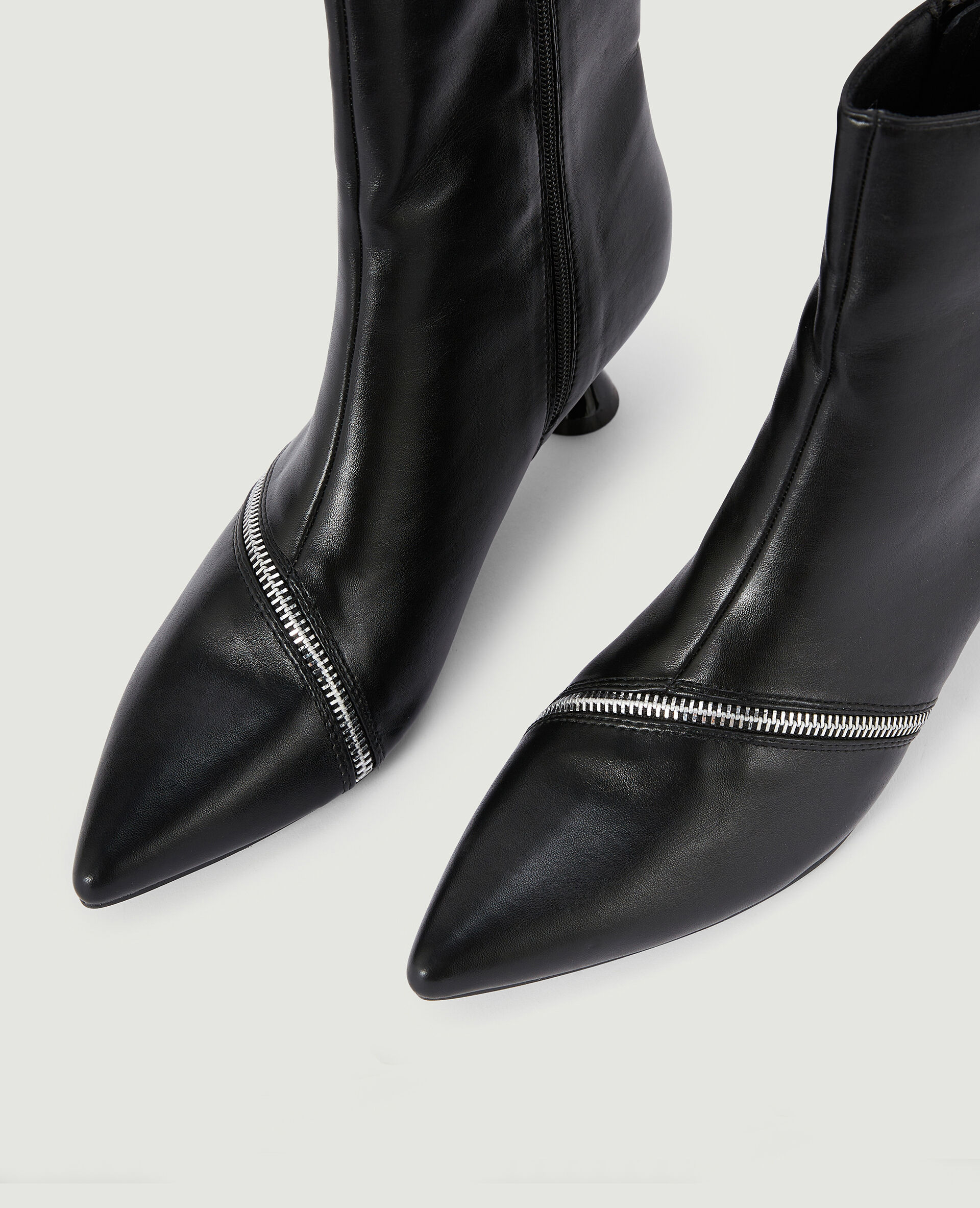 Boots bout pointu talon bobine - Noir