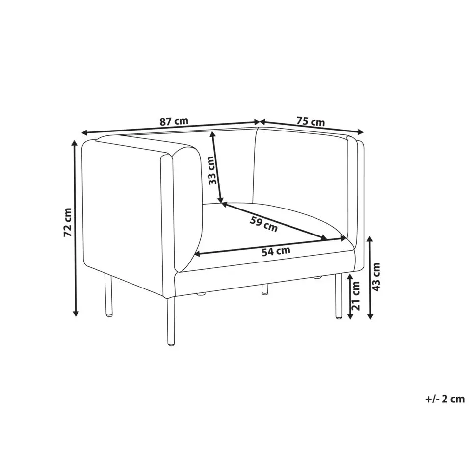 MOEN - Fauteuil - Grijs - Stof