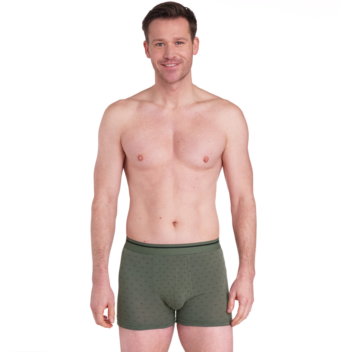 VanVaan Herren Retroshorts mit minimalem Muster dunkelgrün