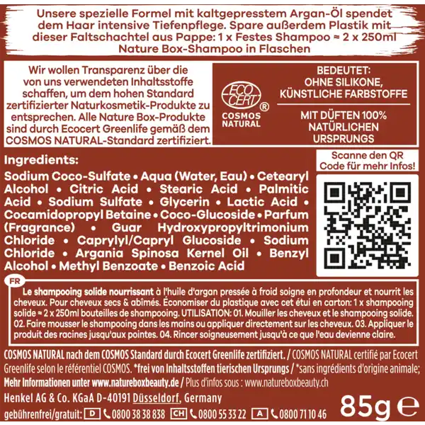 Nährpflege Fest-Shampoo mit Argan-Öl
