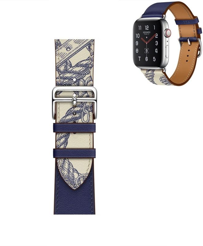 Apple Watch Leren Bandje van By Qubix - Blauw - Geschikt Voor Alle 38 en 40mm Apple Watches