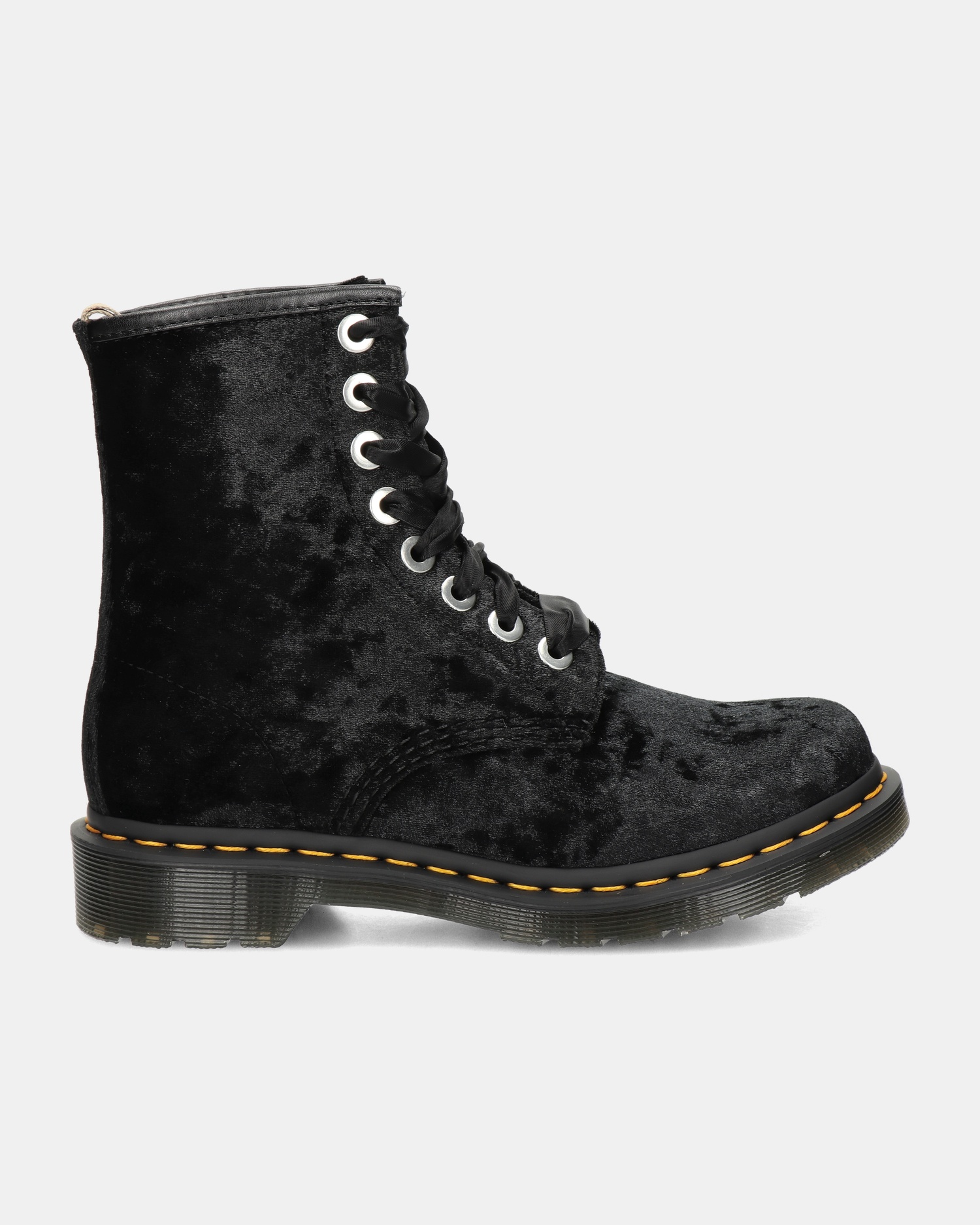 Dr. Martens Crushed Velvet Veterboots  - zwart