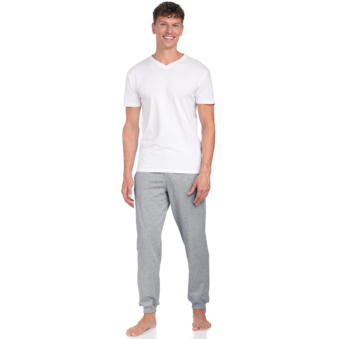 VanVaan 2 Herren T-Shirts mit V-Ausschnitt weiss