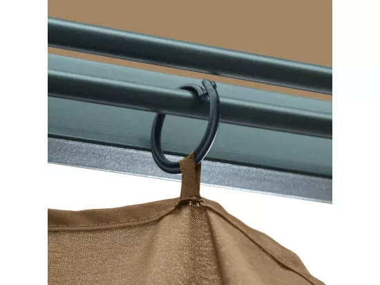 Tonnelle avec rideau 300x300 cm Taupe Aluminium