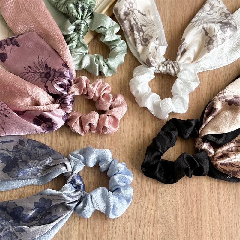 enthice - Print satijnen scrunchie