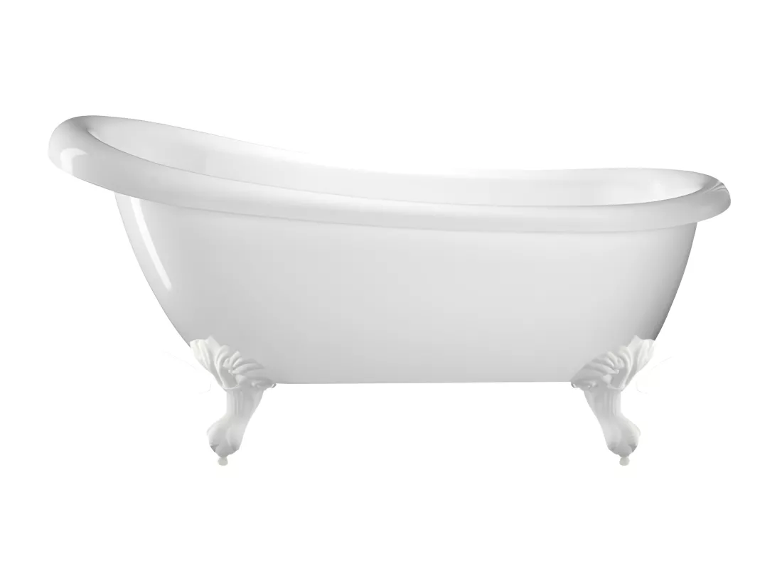 Baignoire ancienne rétro sur pieds RICHMOND Blanche 155 cm Pieds d'Aigle Blancs