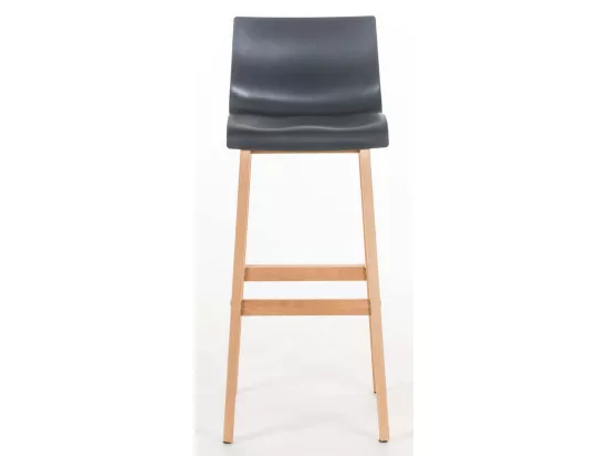 Lot de 2 Tabouret de bar - Bois & Bois - Gris - Hover