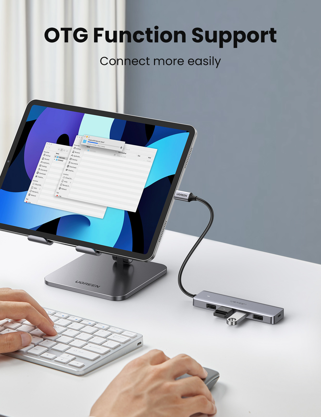 (15cm) USB C 3.0 Multiport Adapter Hub mit 4x USB A 3.0 / USB C Anschluss 5Gbit/s (70336) - Space Grau