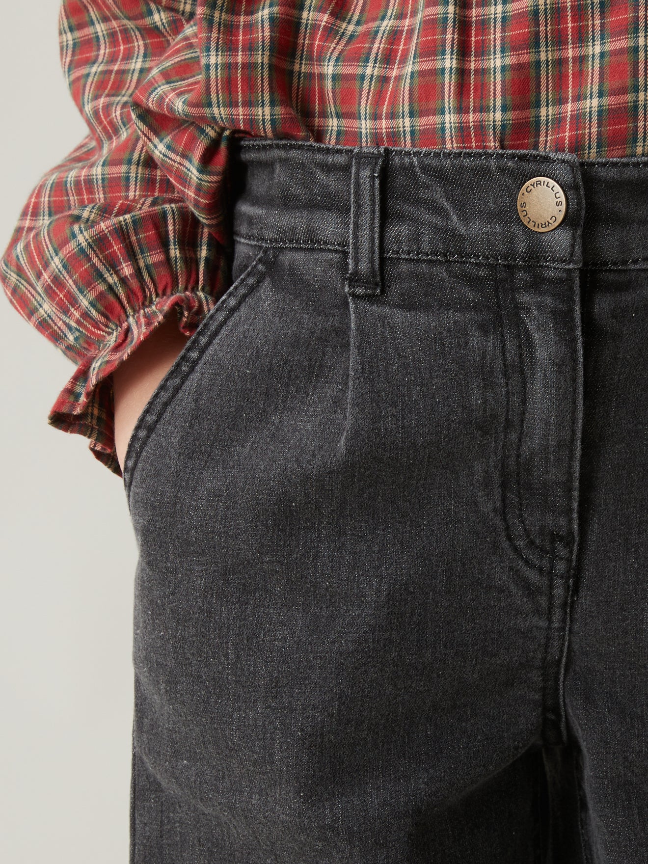 Pantalon Fille large en denim