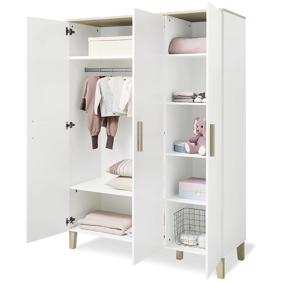 Pinolino Kinderzimmer Lumi 3-türig extrabreit mit Bett 60 x 120 cm