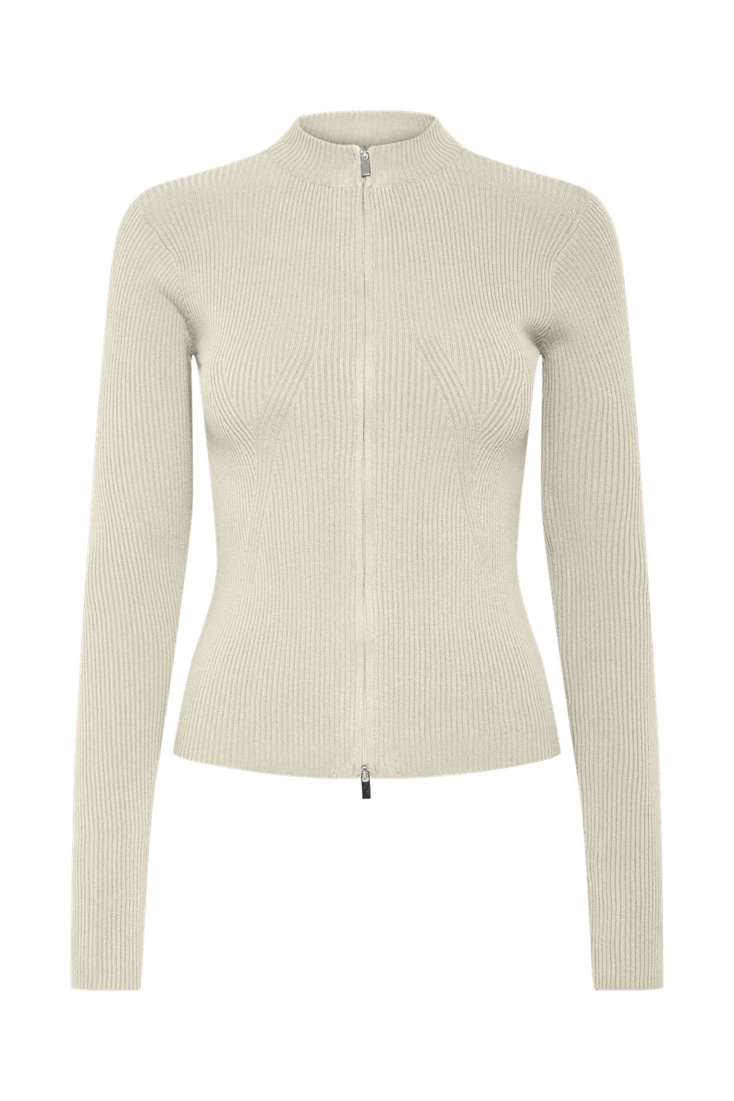 Pieces Pccrista Ls Zip Knit Cardigan 4747101 birch