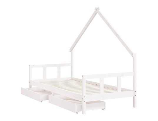 VIDAXL - Lit enfant Cadre de lit d'enfants tiroirs blanc 90x190 cm bois pin mass...