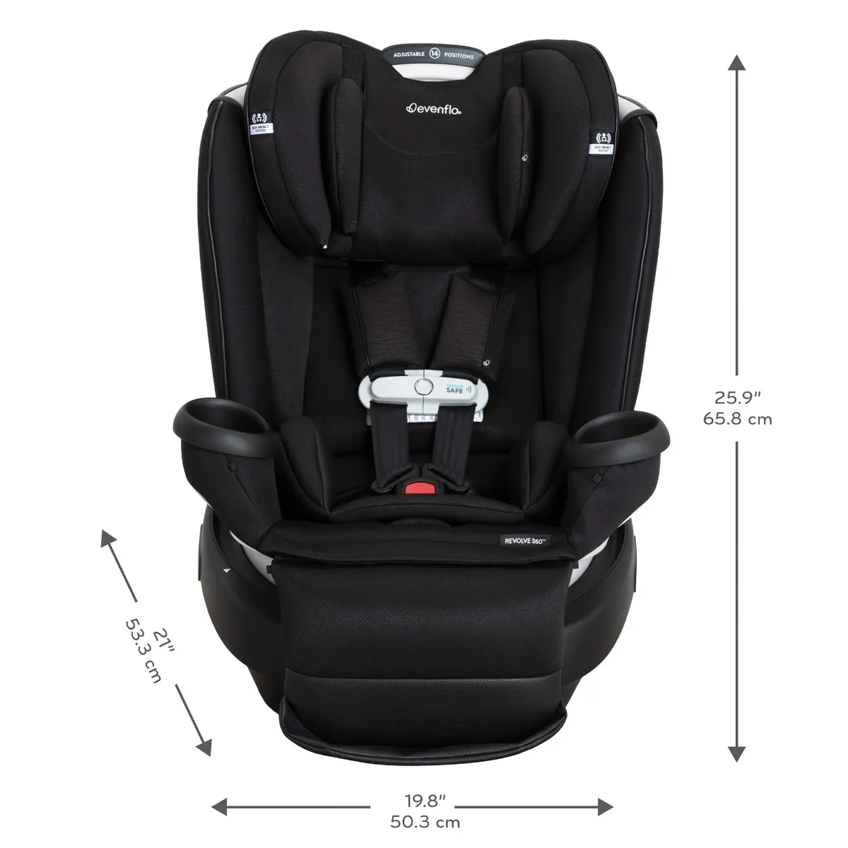 Evenflo Siège d'Auto 3-en-1 Gold Revolve360 Extend avec SensorSafe - Onyx Noir