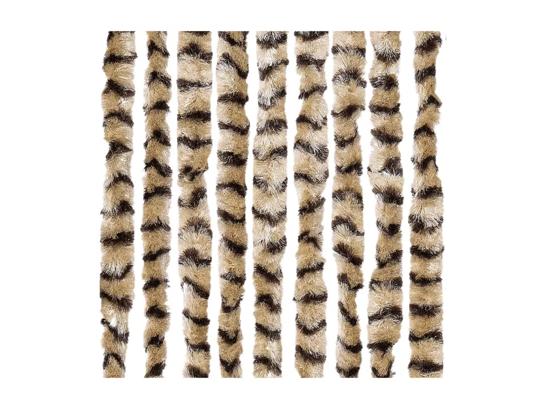 Rideau anti-mouches beige et marron 56x200 cm chenille
