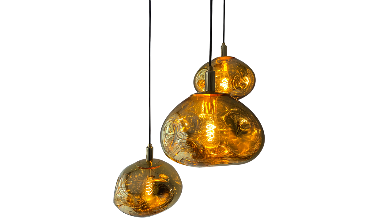 Hanglamp 3-lichts rond Gold Melt B45 x D45 cm
