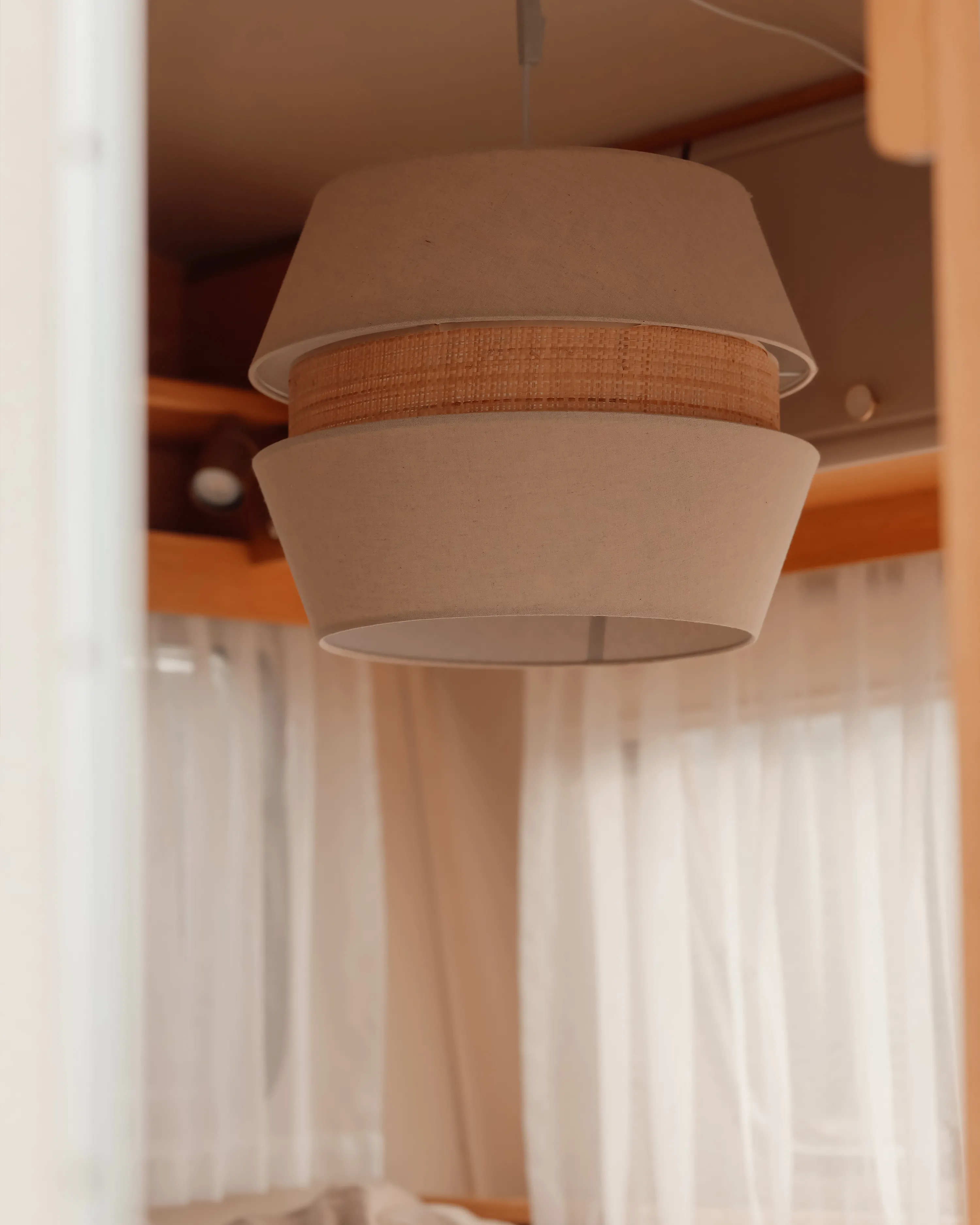 Hanglamp ATOYAC Kunstlinnen Beige