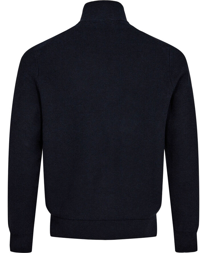 Polo Ralph Lauren Mesh-Knit Cotton Quarter-Zip Sweater Navy htr