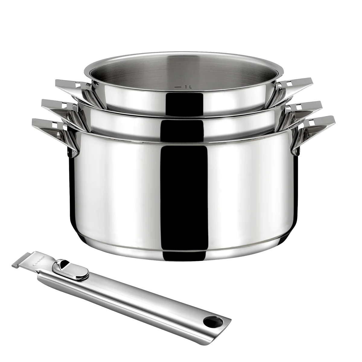 Eclipse - Série de 3 casseroles 16/18/20cm inox avec poignée Cuisinox