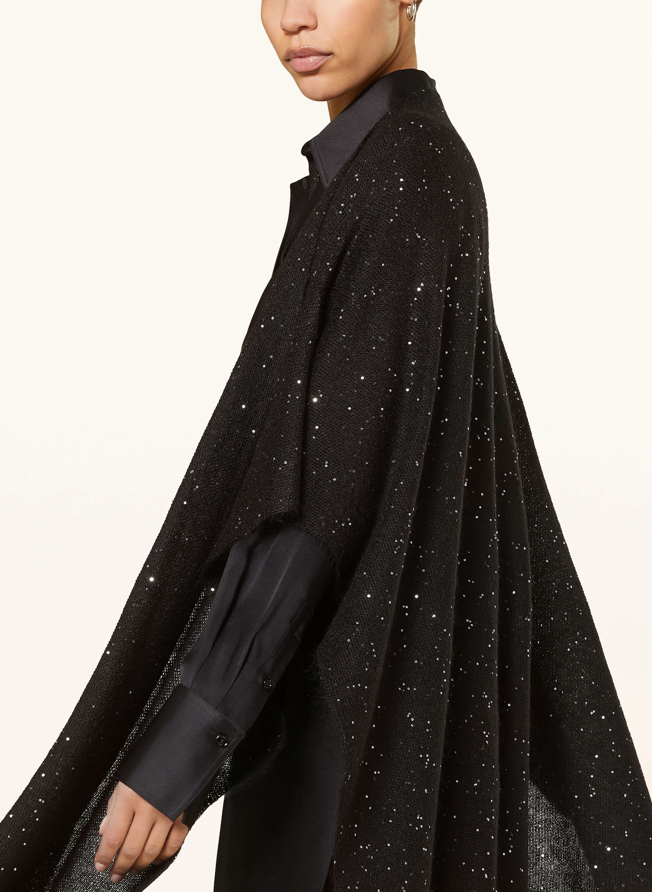 FABIANA FILIPPI Cape mit Mohair und Pailletten