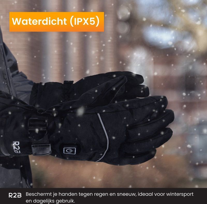 R2B - Leuven - Handschoenen - Zwart - Waterdicht - Elektrische Verwarming