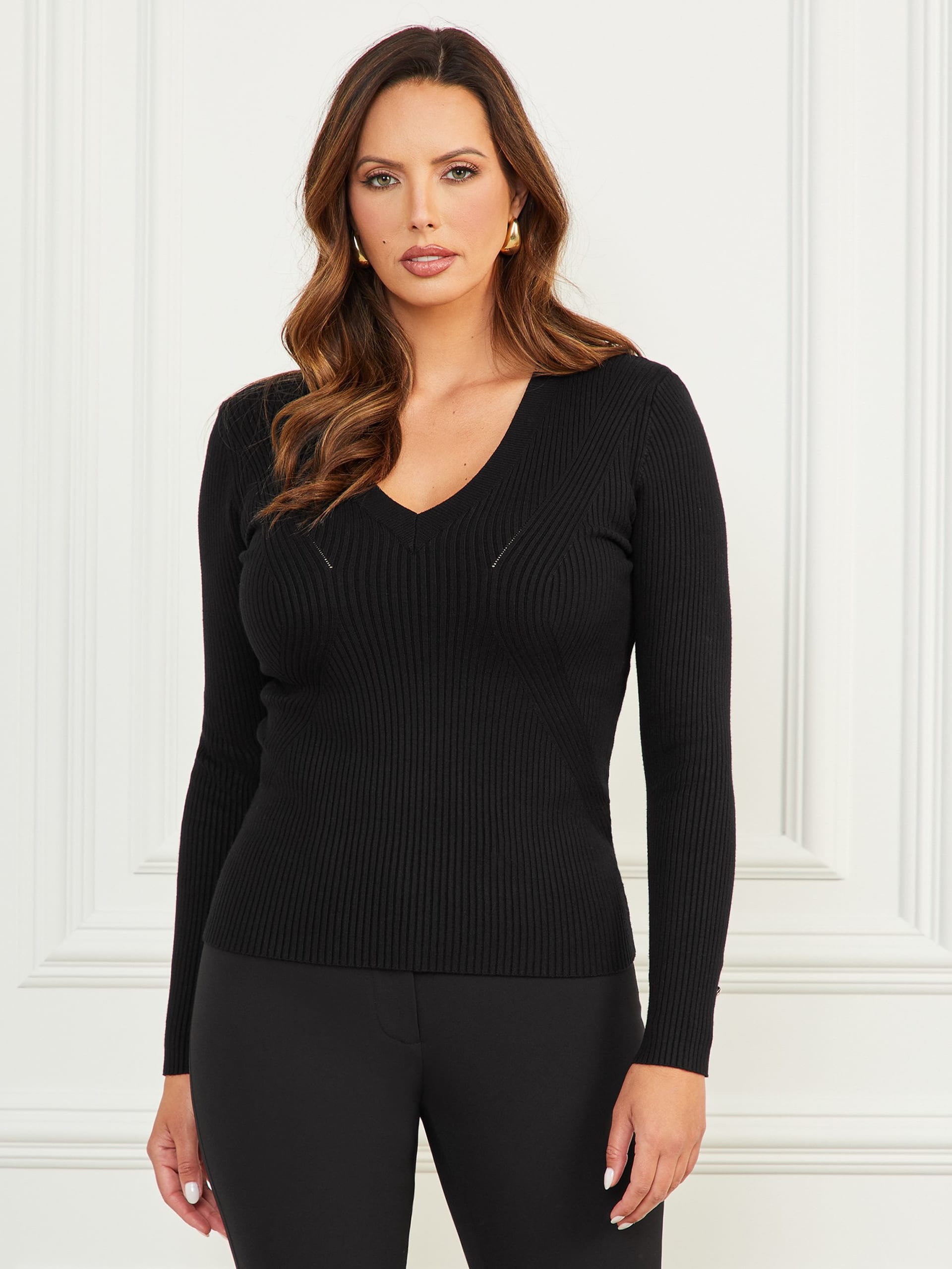 Blusa de malha Eco Isa com decote em V
