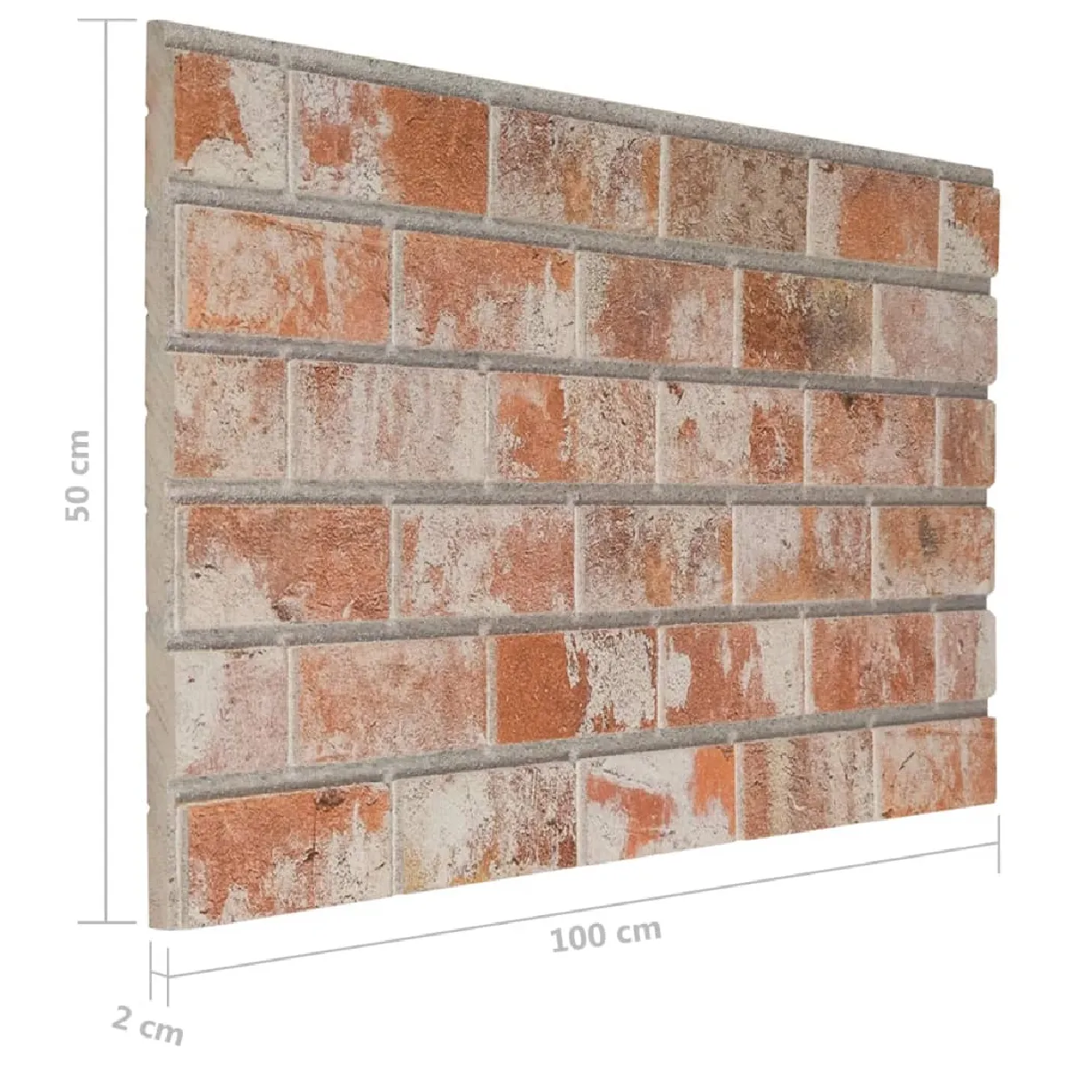 vidaXL Panneaux muraux 3D - Brique rouge