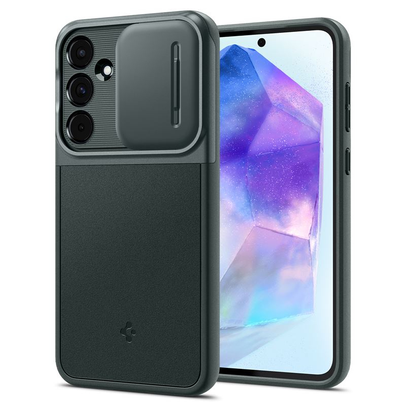 Samsung Galaxy A55 Optik Armor Hybrid Case Hülle mit Cam-Slider (ACS07536) - Abyss Green (Grün)