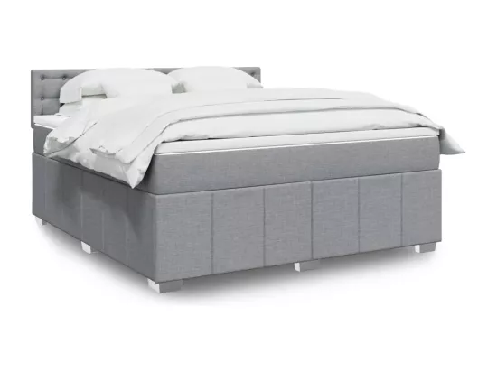 Sommier à lattes de lit avec matelas Gris clair 180x200cm Tissu