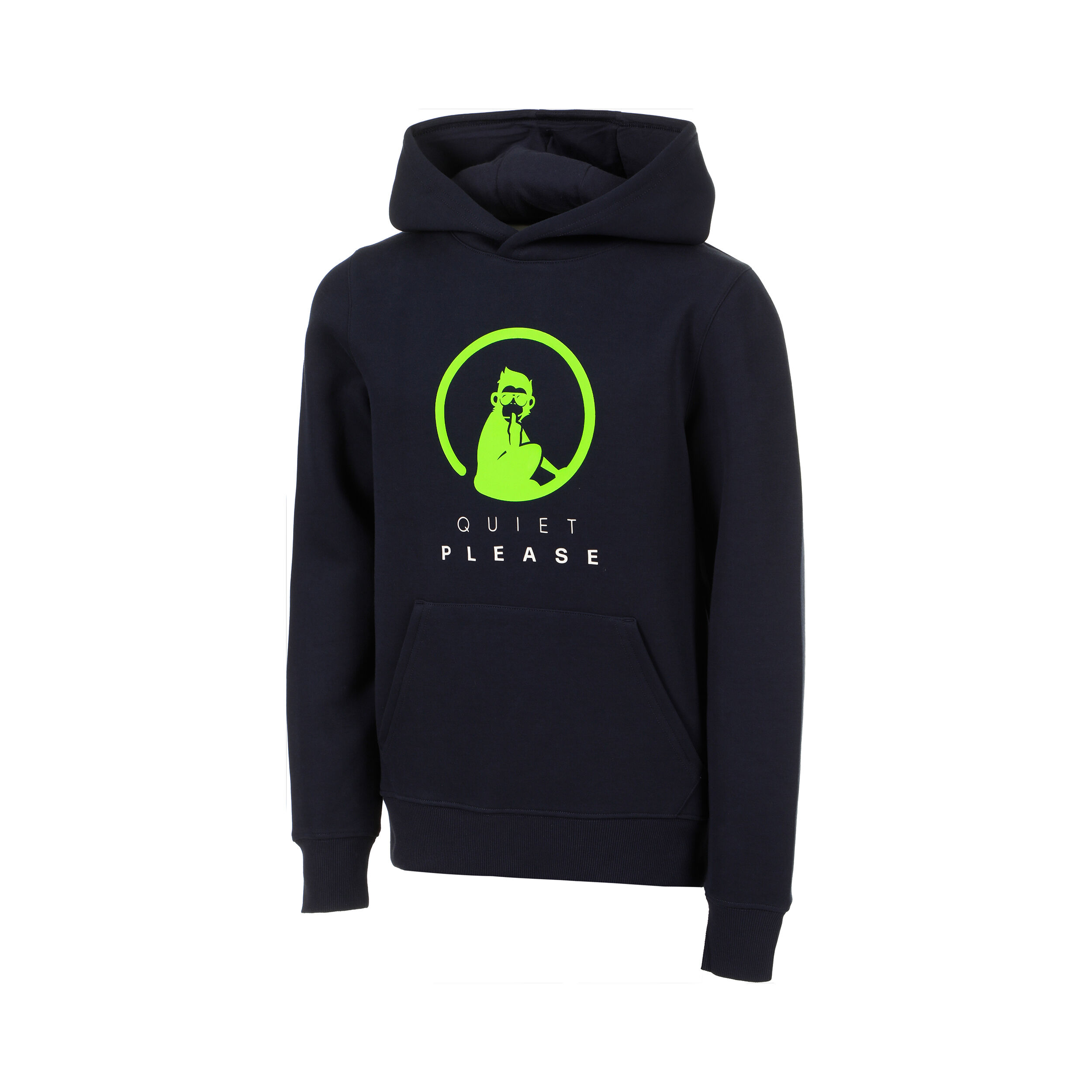 Quiet Please Wild Advantage Logo Sweat À Capuche Garçons - Bleu Foncé , Vert Fluo