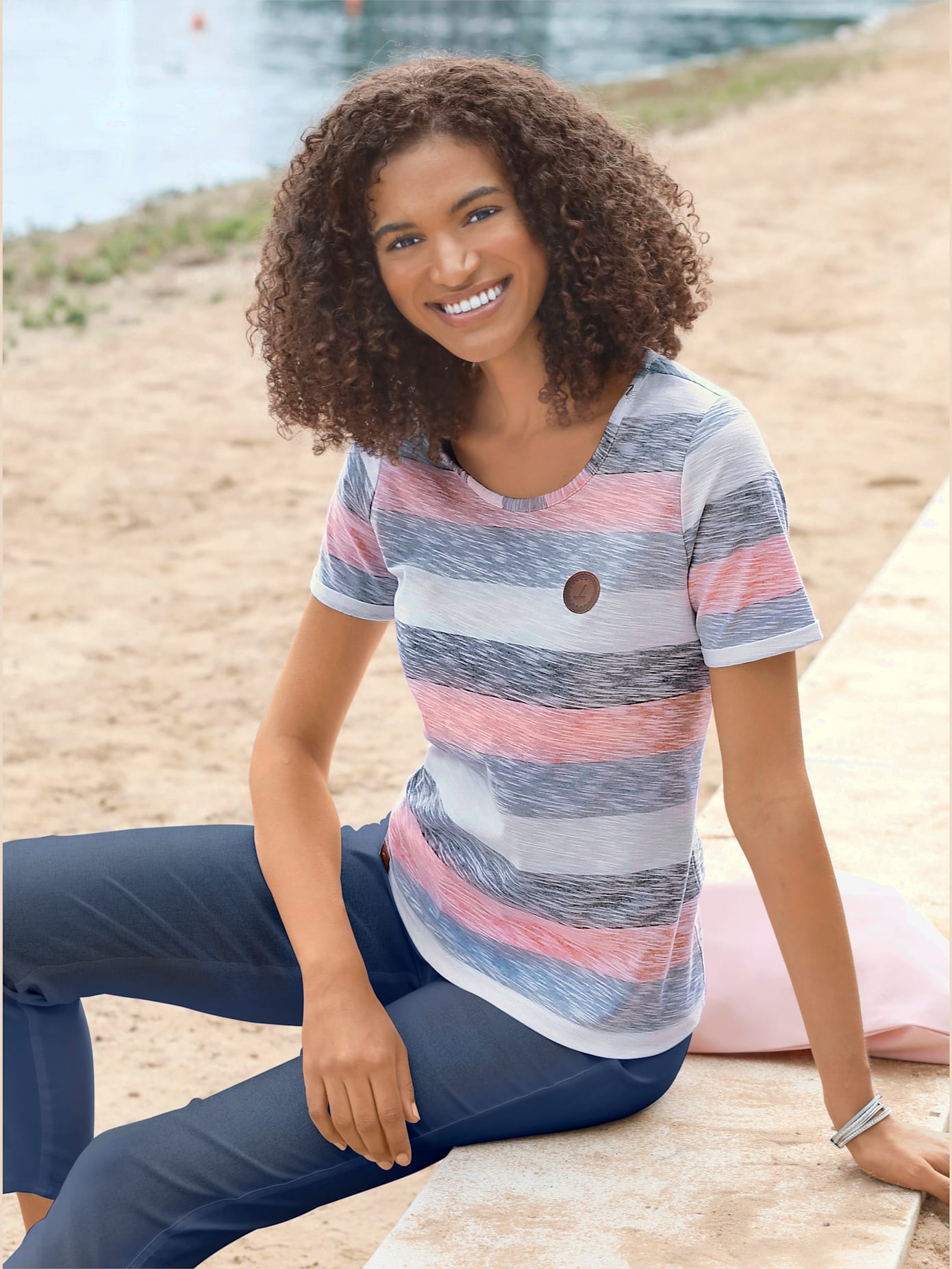 T-shirt à rayures pur coton