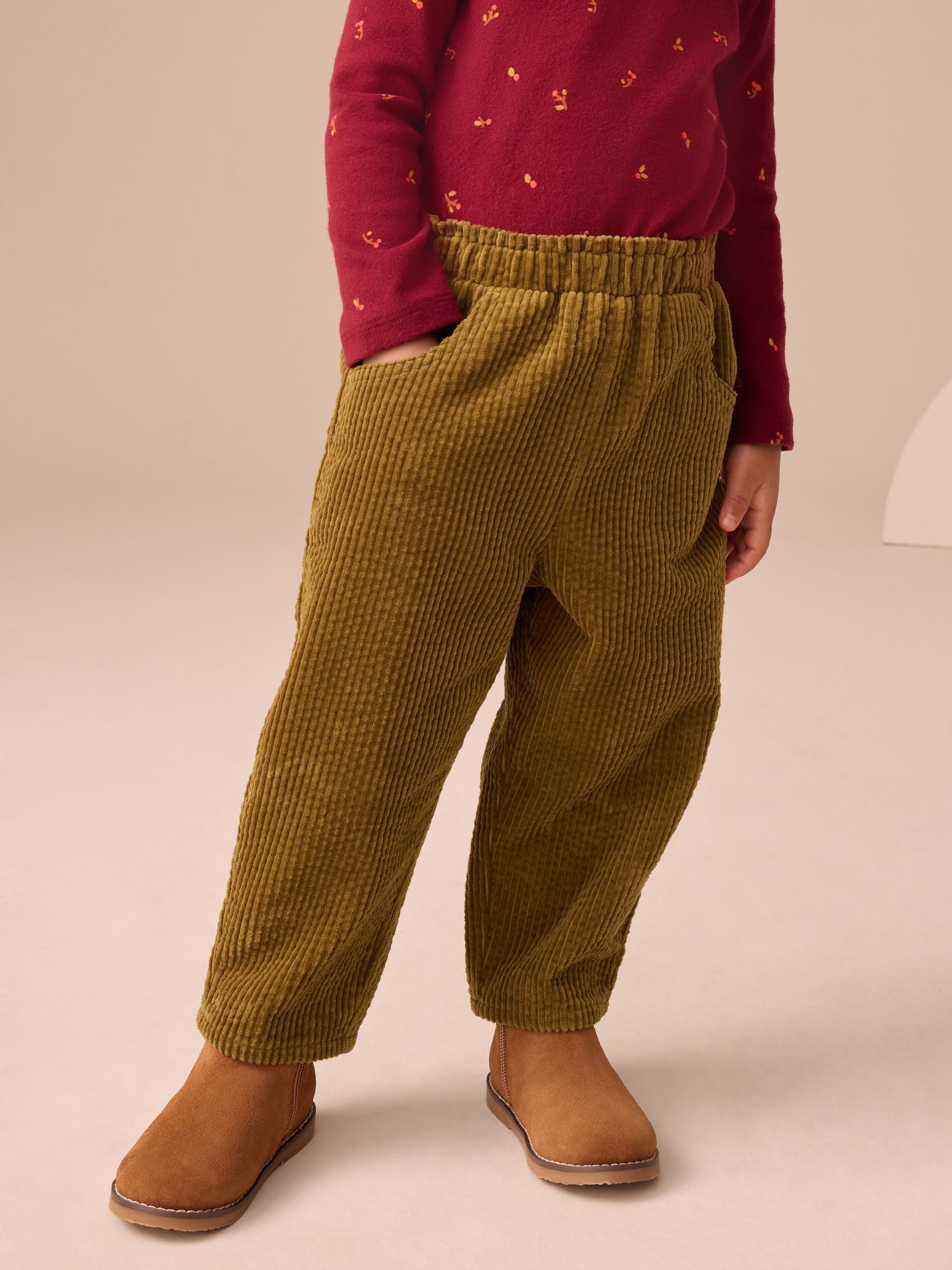Olijfgroen - Corduroy broek (3mnd-7jr)