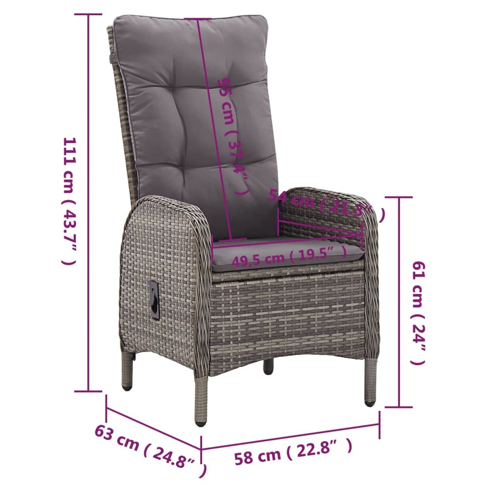Mobilier à dîner de jardin 11 pièces résine tressée gris