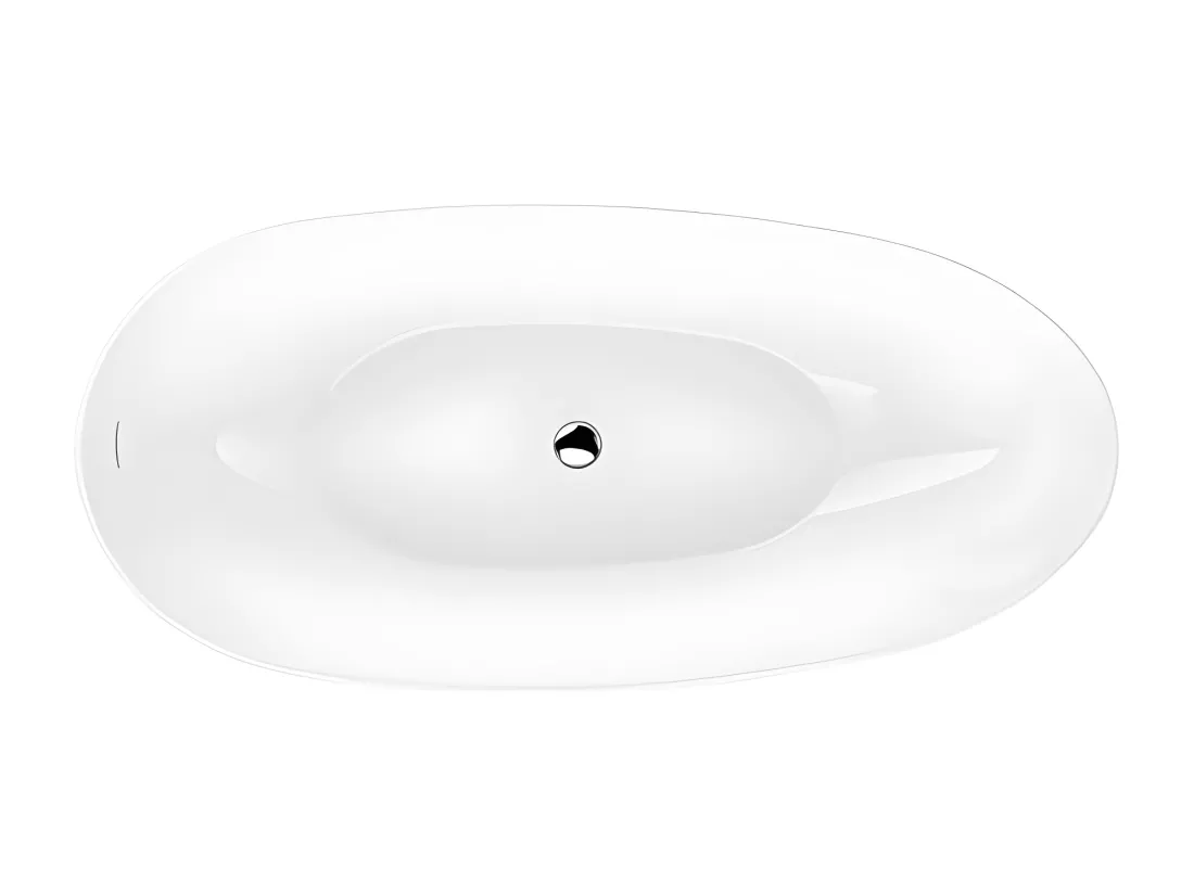 Baignoire îlot design ovale FLORIDA blanche 180 cm Brillant
