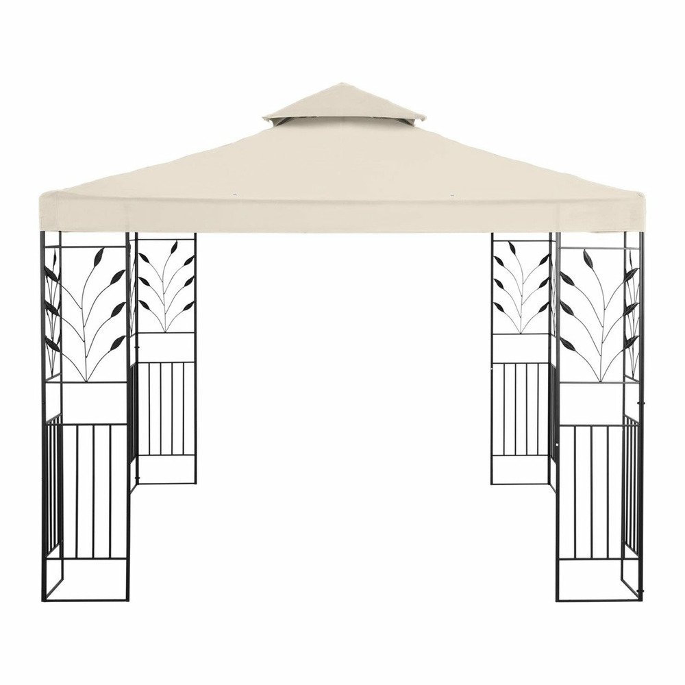 Pergola pavillon barnum tonnelle tente abri gazebo de jardin terrasse 3 x 3 m 180 g/m² beige