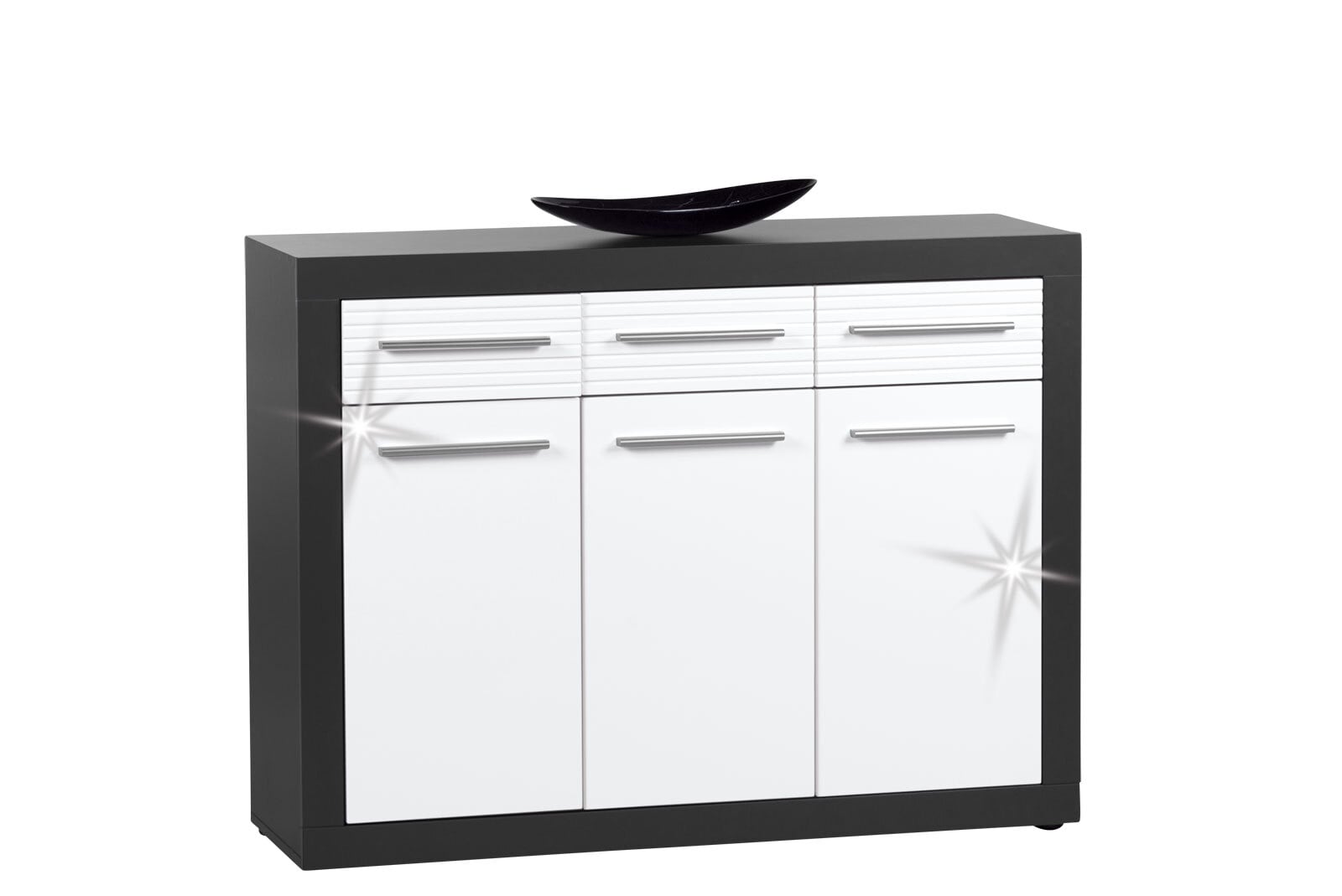 Sideboard Kolibri Grau/Weiß Hochglanz ca. 117 x 88 x 37 cm