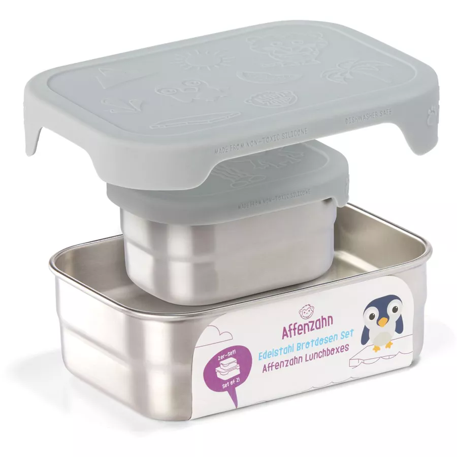 Affenzahn Brotdosen Set: Koala, grau