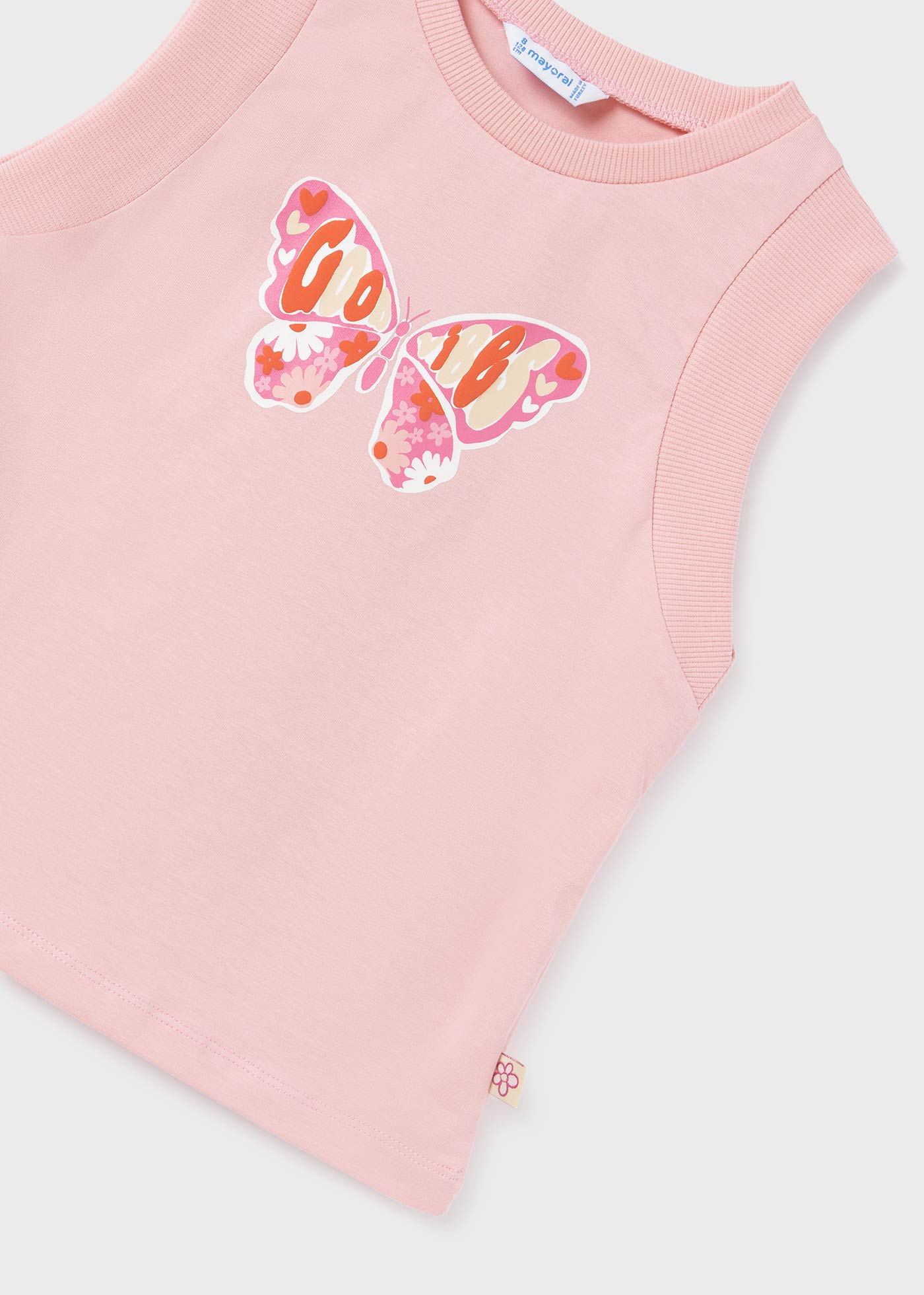 Camiseta regata de algodão sustentável para meninas