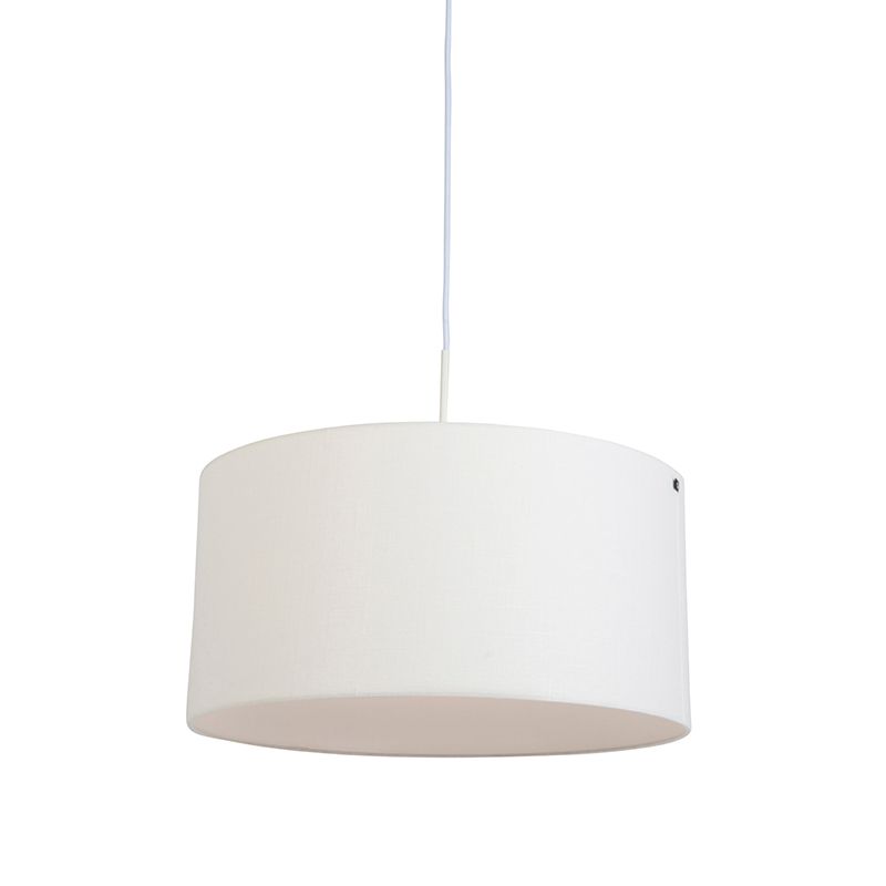 Moderne hanglamp wit met witte kap 50 cm - Combi 1