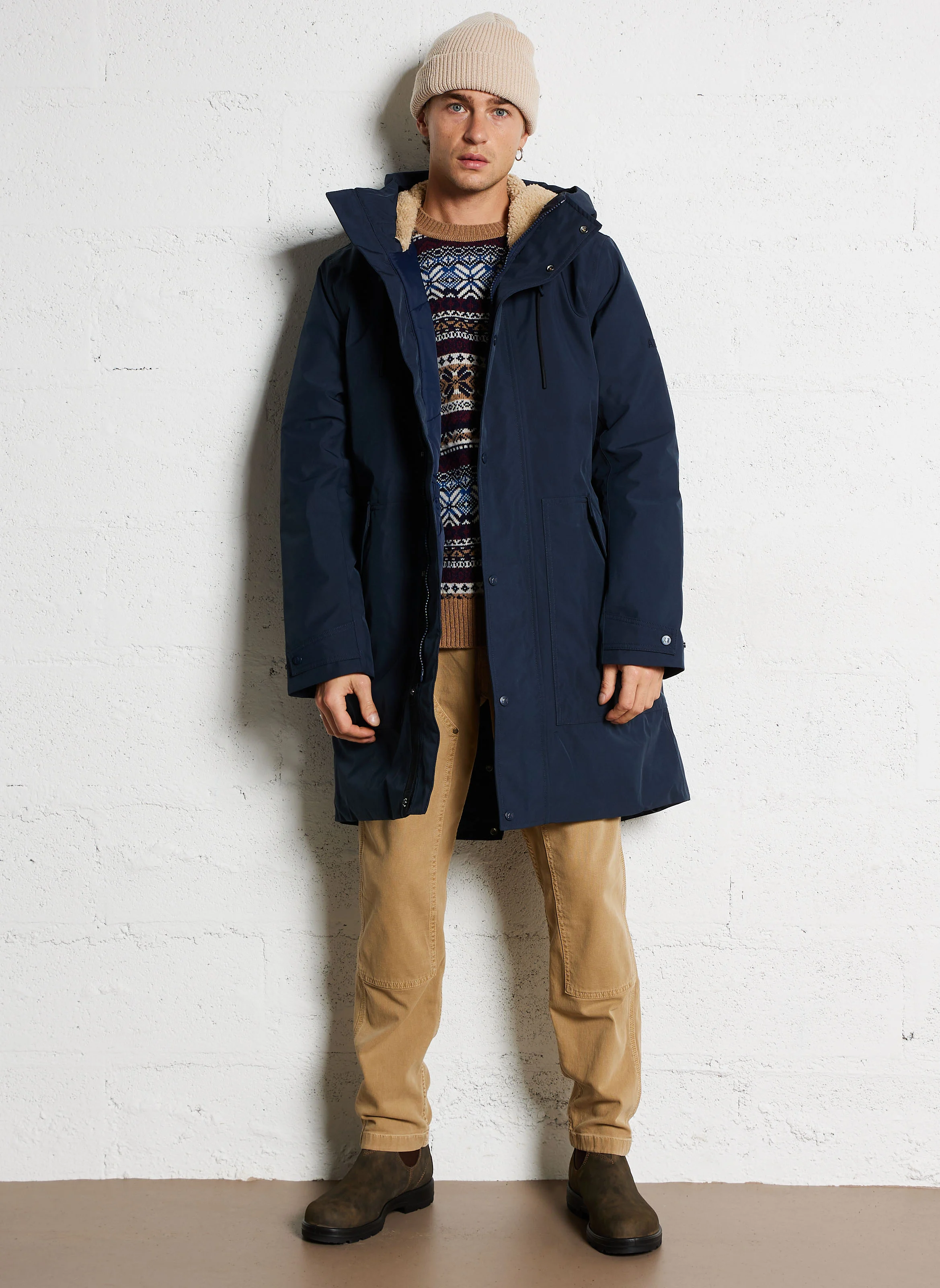 Parka imperméable avec capuche | Bleu