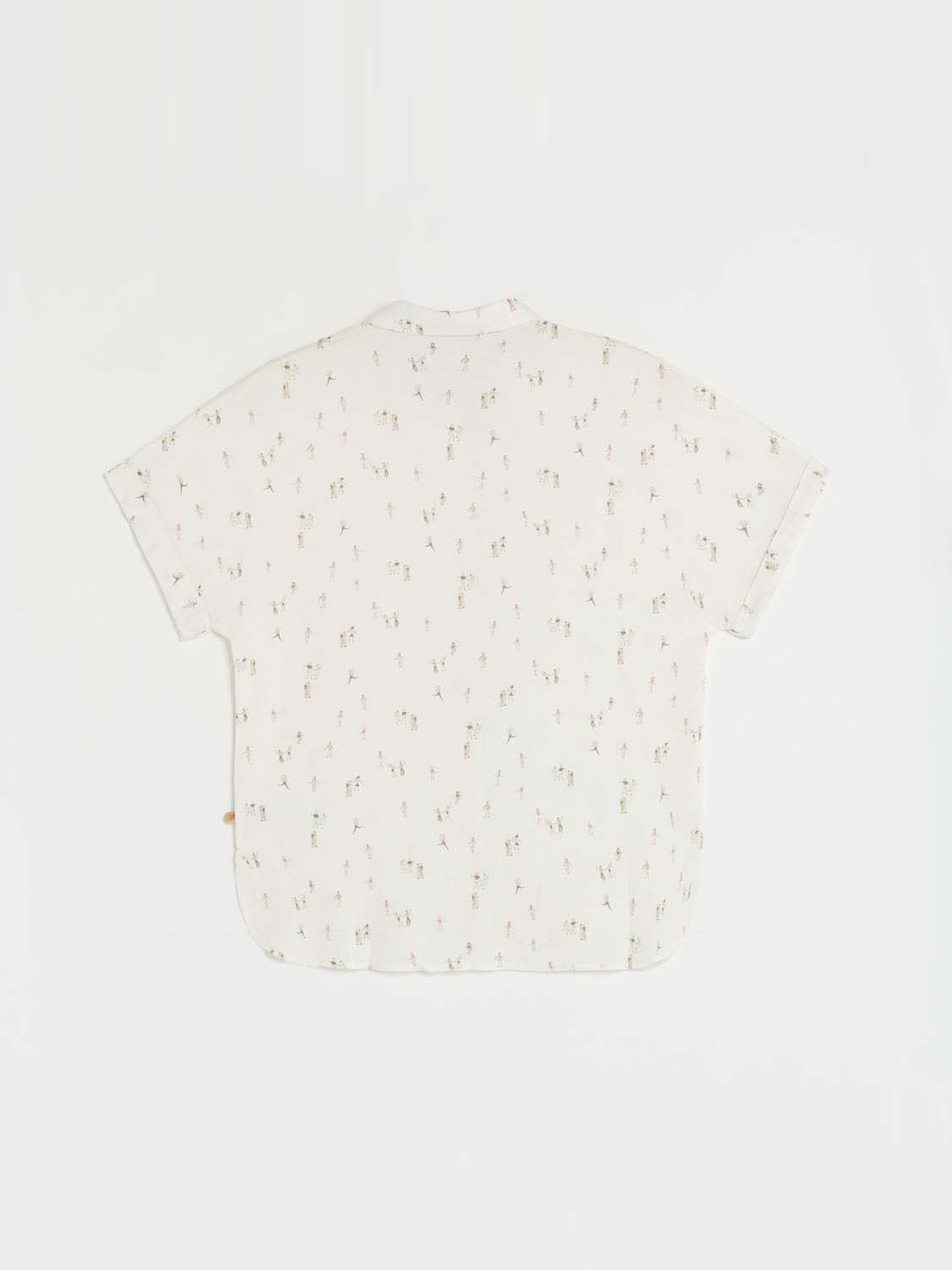 Chemise Femme Motif Minimaliste Blanc
