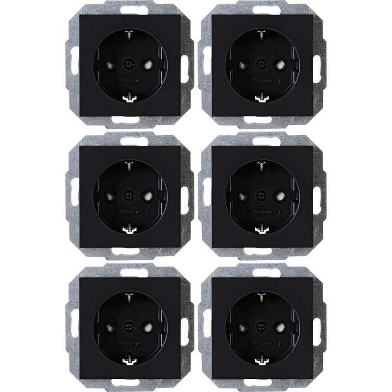 Kopp Athenis wandcontactdozen RA KV inbouw Mat zwart