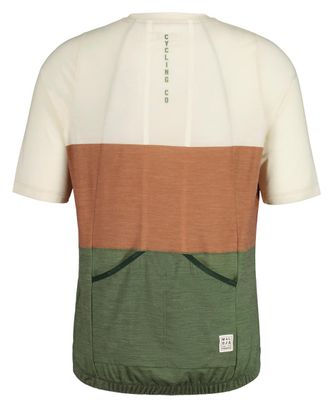 Maillot Manches Courtes Maloja JezerskoM Beige/Vert/Orange
